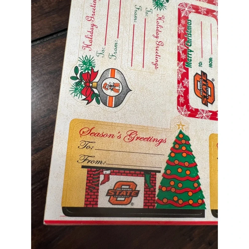 Oklahoma State‎ University OSU Christmas Gift Labels Orange Holiday 240 Vintage